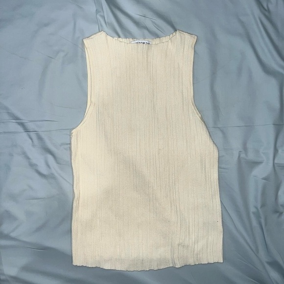 Cream Ribbed Tank Top - Picture 2 of 7